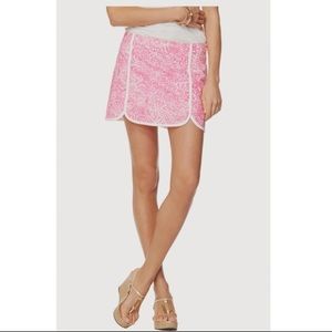Lily Pulitzer Pink and White Patty Skort
